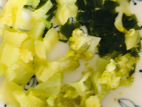 ⁑離乳食カミカミ期⁑ズッキーニのワカメサラダ